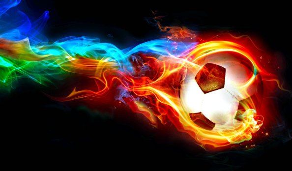 Colorful Football Flame Digital Art