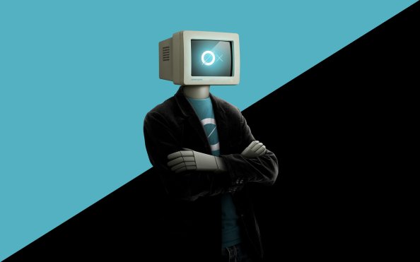 Man With Monitor Face
