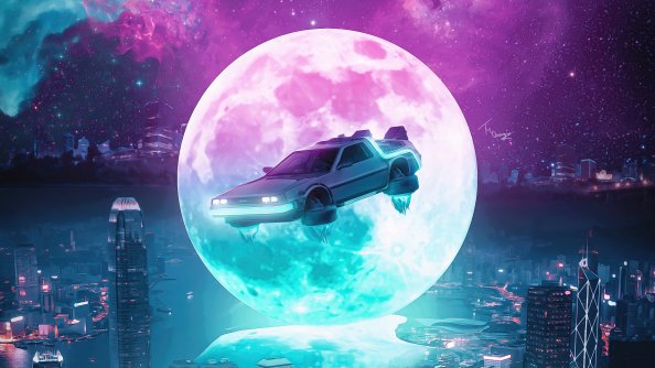 Back To The Future Delorean Poster 5k