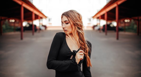 Black Dress Model 8k