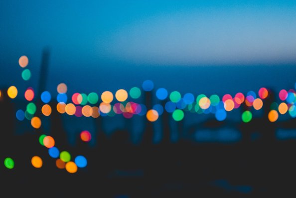 Colorful Night Lights Bokeh Effect