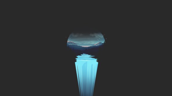 Forest Landscape Waterfall Minimal 5k