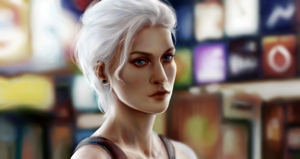 Septum Piercing Girl Portrait Art 4k