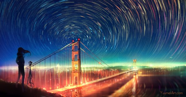 San Francisco Bridge Infinite Lights Artwork