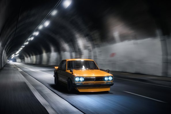 Yellow Gt Modified Car Tunnel 4k