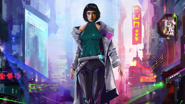 Cyberpunk Short Hair Girl 4k