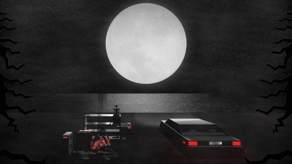 Digital Art Car Moon
