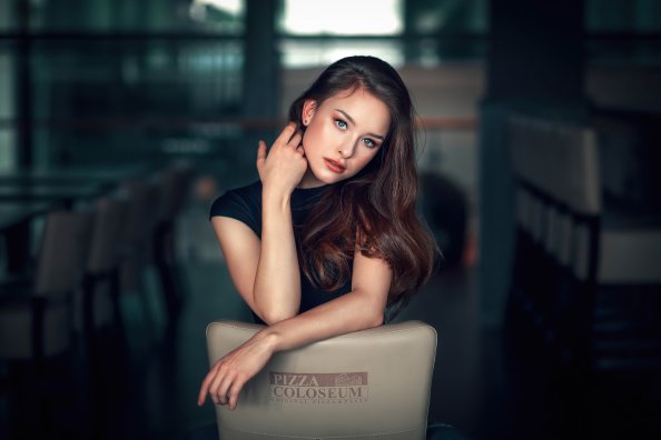 Girl Sitting Chair Backward 4k