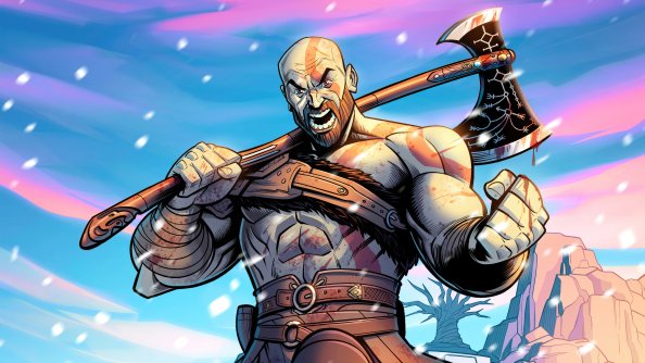 Kratos God Of War Illustration 5k