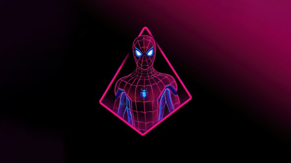 Neon Spiderman 4k