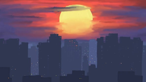 Sunset Over The City 4k